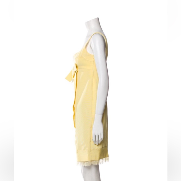 Paule Ka Square Nevkline Yellow Sleeveless Shift Dress US 6 FR38 - Picture 2 of 5